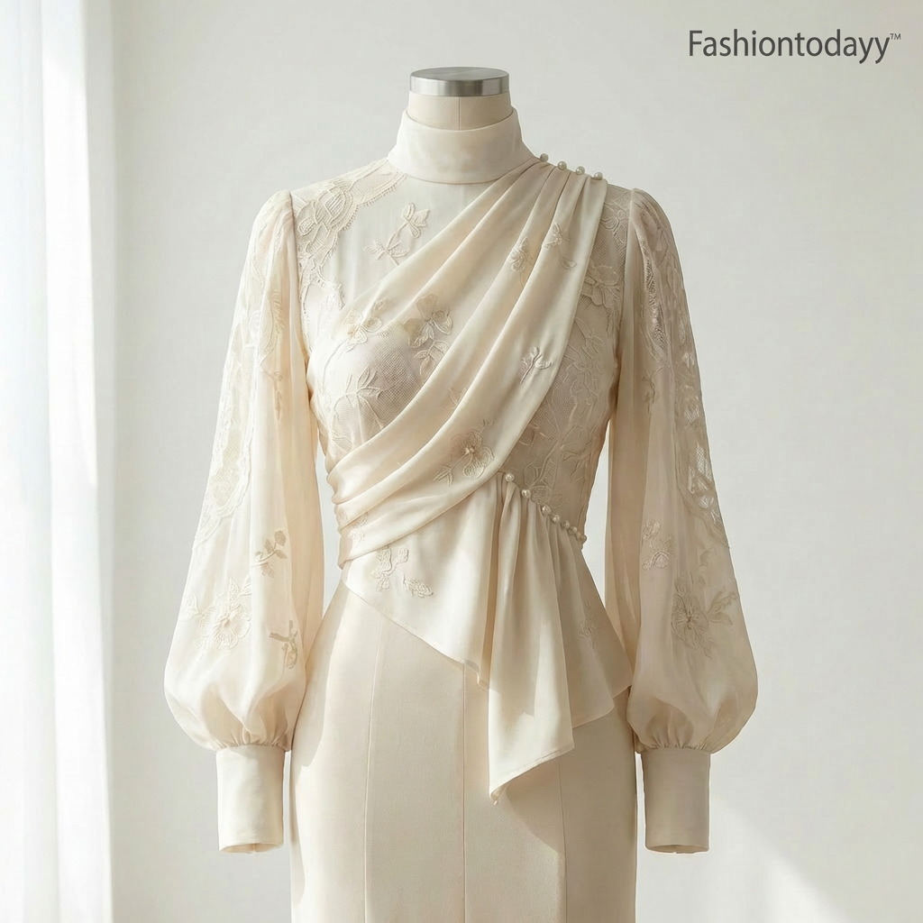 Fashiontodayy™ Celestine Draped Elegance Top