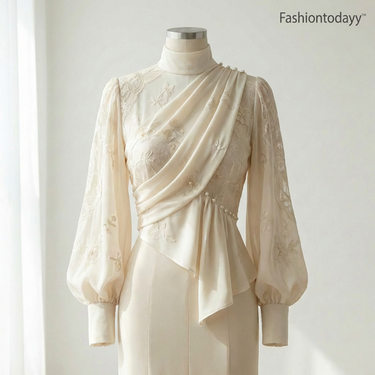 Fashiontodayy™ Celestine Draped Elegance Top