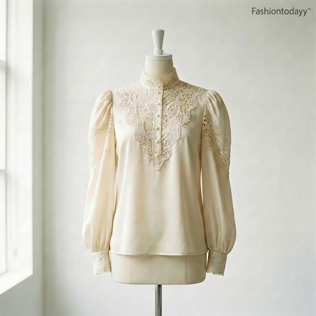 Fashiontodayy™ Lyria Vintage Lace Blouse