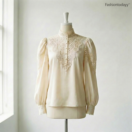 Fashiontodayy™ Lyria Vintage Lace Blouse